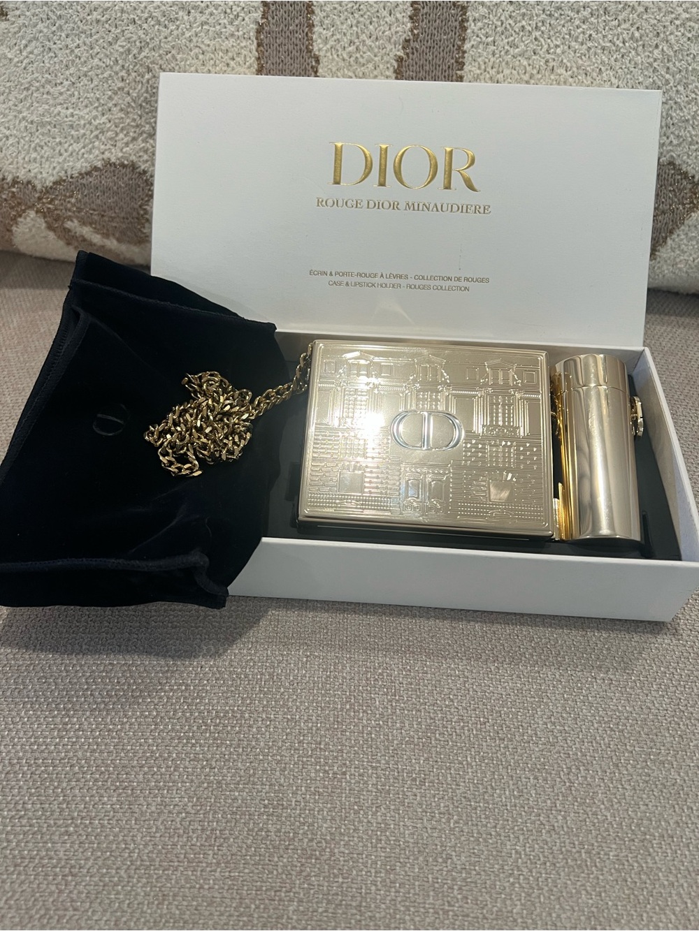 Limited Edition 2021 Dior Beauty Minaudiere Gold Lipstick Case